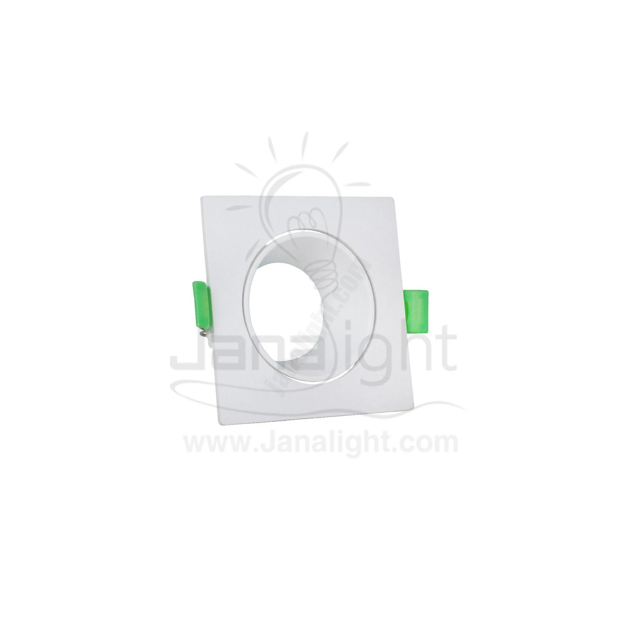 سبوت لايت فارغ متحرك مربع بلاستك ابيض جنى لايت Jn404 Single Square White Spotlight Frame